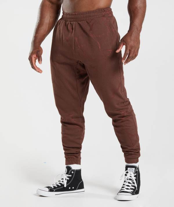 Panske Joggers Gymshark Power Ruzove Hnede | DM7820549